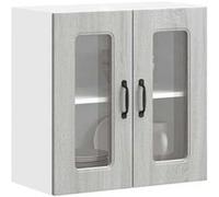 vidaXL Armoire murale de cuisine avec porte vitrée "Kalmar" Bois d'ingénierie gris Sonoma 853673 Gris