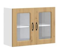 vidaXL Armoire murale de cuisine Kalmar – porte vitrée, chêne artisanal, bois d'ingénierie