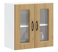 vidaXL Armoire murale de cuisine Kalmar avec porte vitrée, chêne artisanal, bois d'ingénierie