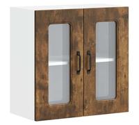vidaXL Armoire Murale de Cuisine avec Porte vitrée Kalmar Chêne fumé Bois d'ingénierie