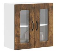 vidaXL Armoire murale de cuisine avec porte vitrée ""Kalmar"" Chêne fumé Bois d'ingénierie 853672