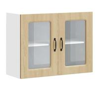 vidaXL Armoire murale de cuisine Kalmar – porte vitrée, bois d'ingénierie chêne Sonoma