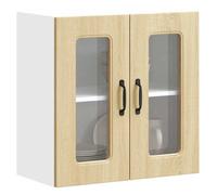 vidaXL Armoire murale de cuisine avec porte vitrée ""Kalmar"" en bois d'ingénierie chêne Sonoma 853670