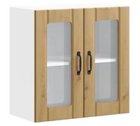 vidaXL Armoire murale de cuisine Lucca – porte vitrée, chêne artisanal en bois d'ingénierie