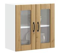 vidaXL Armoire murale de cuisine Lucca – porte vitrée, chêne artisanal en bois d'ingénierie