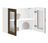 Vidaxl Armoire Murale De Cuisine Avec Porte En Verre Lucca Chêne Fumé