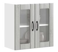 Vidaxl Armoire Murale De Cuisine Et Porte En Verre Lucca Sonoma Gris Multicolore