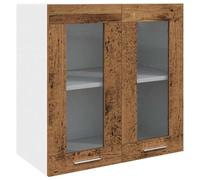 vidaXL Armoire murale de cuisine – Porte en verre – Vieux bois marron