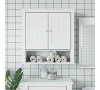 vidaXL Armoire murale de salle de bain BERG blanc bois massif