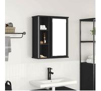Vidaxl Armoire Murale De Salle De Bain Miroir Chêne Noir 50x21x60 Cm Noir