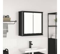 vidaXL Armoire murale de salle de bain miroir chêne noir 60x21x60 cm