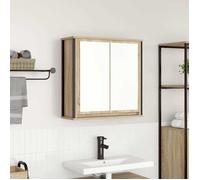 vidaXL Armoire murale de salle de bain miroir chêne sonoma 60x21x60 cm, armoire suspendue de salle de bain, meuble mural de 861898