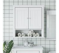 Vidaxl Armoire Murale De Salle De Bain Berg Blanc Bois Massif Blanc