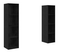 vidaXL Armoire murale en bois d'ingénierie chêne noir 37 x 142,5 cm - pack de 2 modernes pour l'intérieur avec un design solide et plein de place pour ranger ton salon