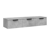 vidaXL Armoire Murale Étagère Flottante Armoire Suspendue Organisateur Meuble de Rangement Intérieur Gris Béton 102x30x20 cm Bois d'Ingénierie