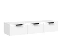 vidaXL Armoire Murale Étagère Flottante Armoire Suspendue Organisateur Meuble de Rangement Intérieur Blanc 102x30x20 cm Bois d'Ingénierie