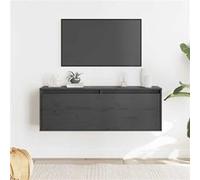 vidaXL Armoire murale Gris 100x30x35 cm Bois de pin massif813469 Gris G