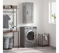 Vidaxl Armoire Murale Gris Béton 34,5x34x90 Cm Bois D'ingénierie Gris