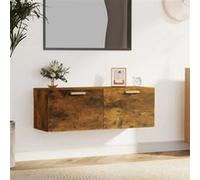 vidaXL Armoire Murale Meuble de Rangement Armoire Flottante Suspendue Salon Salle de Séjour Intérieur Chêne Fumé 100x36,5x35 cm Bois d'Ingénierie Marron G