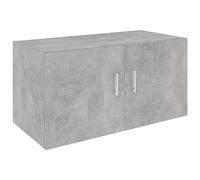 vidaXL Armoire Murale, Meuble de Rangement avec Porte, Étagère Flottante de Salon Salle de Séjour Chambre Intérieur, Gris Béton Bois d’Ingénierie