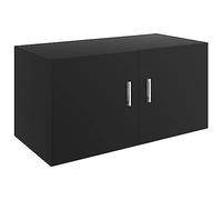 vidaXL Armoire Murale, Meuble de Rangement avec Porte, Étagère Flottante de Salon Salle de Séjour Chambre Intérieur, Noir Bois d’Ingénierie