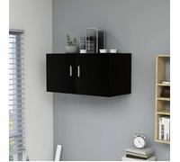 vidaXL Armoire Murale, Meuble de Rangement avec Porte, Étagère Flottante de Salon Salle de Séjour Chambre Intérieur, Noir 802796