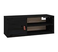 vidaXL Armoire murale 80x30x30 cm Bois de pin massif Noir
