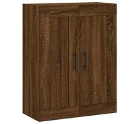 vidaXL Armoire murale Placard suspendu 3 compartiments poignées Chêne marron