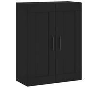 vidaXL Armoire Murale, Placard Suspendu avec 3 Compartiments et Poignées, Meuble Flottant avec Rangement Salon Chambre, Noir Bois d'Ingénierie