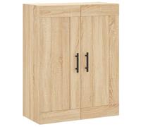 vidaXL Armoire Murale, Placard Suspendu avec 3 Compartiments et Poignées, Meuble Flottant avec Rangement Salon Chambre, Chêne Sonoma Bois d'Ingénierie