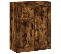 vidaXL Armoire murale meuble flottant 3 compartiments avec poignées, Chêne fumé Bois d'ingénierie