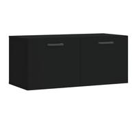 vidaXL Armoire Murale, Placard Suspendu avec Rangement, Meuble Flottant de Salon Salle de Séjour Intérieur, Moderne, Noir Bois d'Ingénierie