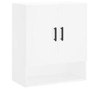 vidaXL Armoire Murale, Placard Suspendu avec Rangement, Meuble Flottant de Salon Salle de Séjour Intérieur, Moderne, Blanc Bois d'Ingénierie