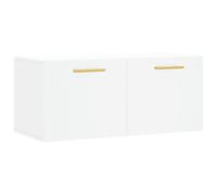 vidaXL Armoire Murale, Placard Suspendu avec Rangement, Meuble Flottant de Salon Salle de Séjour Intérieur, Moderne, Blanc Bois d'Ingénierie