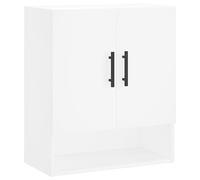 vidaXL Armoire Murale, Placard Suspendu avec Rangement, Meuble Flottant de Salon Salle de Séjour Intérieur, Moderne, Blanc Bois d'Ingénierie