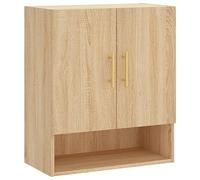 vidaXL Armoire Murale, Placard Suspendu avec Rangement, Meuble Flottant de Salon Salle de Séjour Intérieur, Moderne, Chêne Sonoma Bois d'Ingénierie