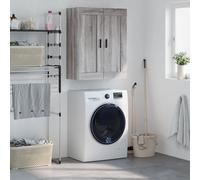 vidaXL Armoire Murale, Placard Suspendu avec 3 Compartiments et Poignées, Meuble Flottant avec Rangement Salon Chambre, Sonoma Gris Bois d'Ingénierie