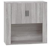 Vidaxl Armoire Murale Sonoma Gris 80x33x80 Cm Bois D'ingénierie Marron