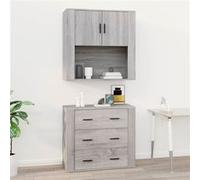 vidaXL Armoire murale Sonoma gris 80x33x80 cm Bois d'ingénierie816590 Gris G