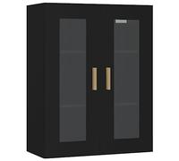 vidaXL Armoire Murale Suspendue Centre de Divertissement Étagère Flottante Armoire de Rangement Salon Salle de Séjour Noir 69,5x34x90 cm
