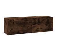 vidaXL Armoire murale TV Chêne fumé 100x30x30 cm Bois d'ingénierie Marron