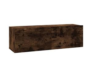 vidaXL Armoire Murale TV Chêne fumé 100x30x30 cm Bois d'ingénierie