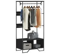 vidaXL Armoire 90x50x180 cm Bois d’ingénierie Rangement Organisateur Noir