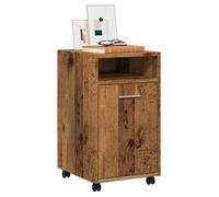 VIDAXL Armoire petit meuble 33 x 38 x 60 cm vieux bois - tiroir, étagère, 4 roues verrouillables
