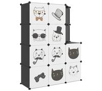 vidaXL Armoire pour enfants Modular avec 10 cubes noir PP