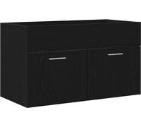 vidaXL Armoire pour lavabo avec porte Chêne noir 90 x 38.5 x 46 cm
