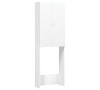 vidaXL Armoire pour lave-linge, Blanc, 64x25,5x190 cm, Bois d’ingénierie, Meuble pour buanderie avec 2 portes et 3 808413