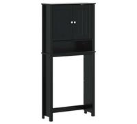 vidaXL Armoire pour machine à laver BERG noir 76x27x164,5 cm bois massif