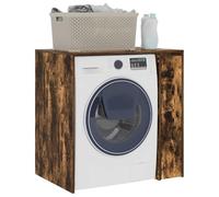 vidaXL Armoire pour machine à laver Chêne fumé 87 x 60 x 89 cm, Conception de salle de bain, rectangulaire, style moderne, matériaux durables, solutions de rangement spacieuses pour une organisation f