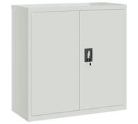 vidaXL Armoire de bureau avec 2 portes Gris 90 cm Acier